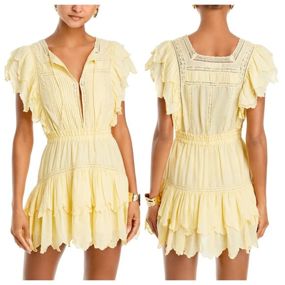 LoveShackFancy Darryl Lace Trim Mini Dress - Picture 3 of 3